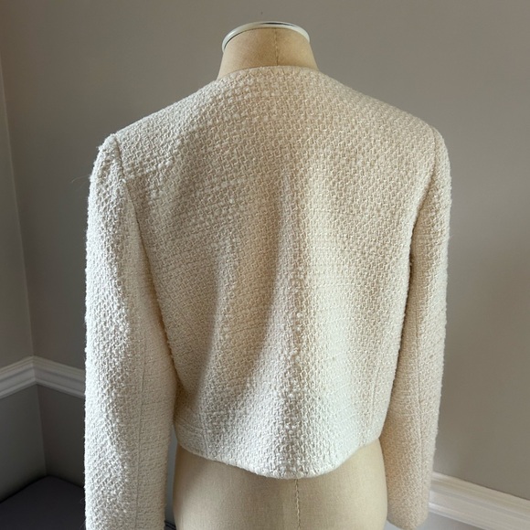 Rebecca Taylor Ivory Tweed Cropped Jacket - Picture 7 of 9